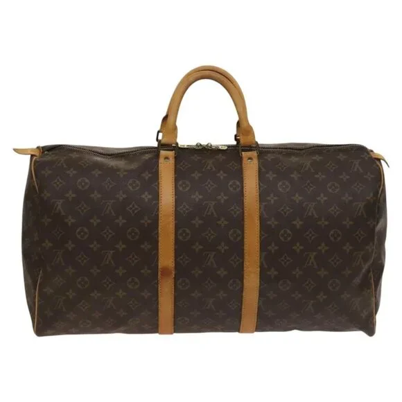 LOUIS VUITTON Monogram Keepall 55 Boston Bag M41424 LV Auth 136945 - Picture 3 of 16